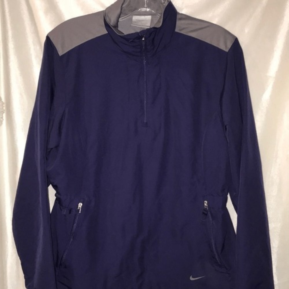 Nike Golf Womens Quarter Zip‎ Windbreaker Jacket Purple Grey Small Mock Neck